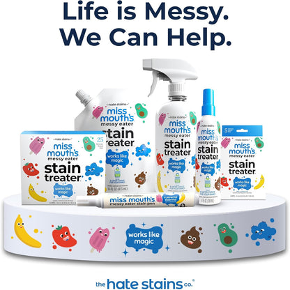Miss Mouth's Messy Eater Stain Treater Spray - 4oz 2 Pack Stain Remover - Newborn & Baby Essentials - No Dry Cleaning Food, Grease, Coffee Off Laundry, Underwear, Fabric