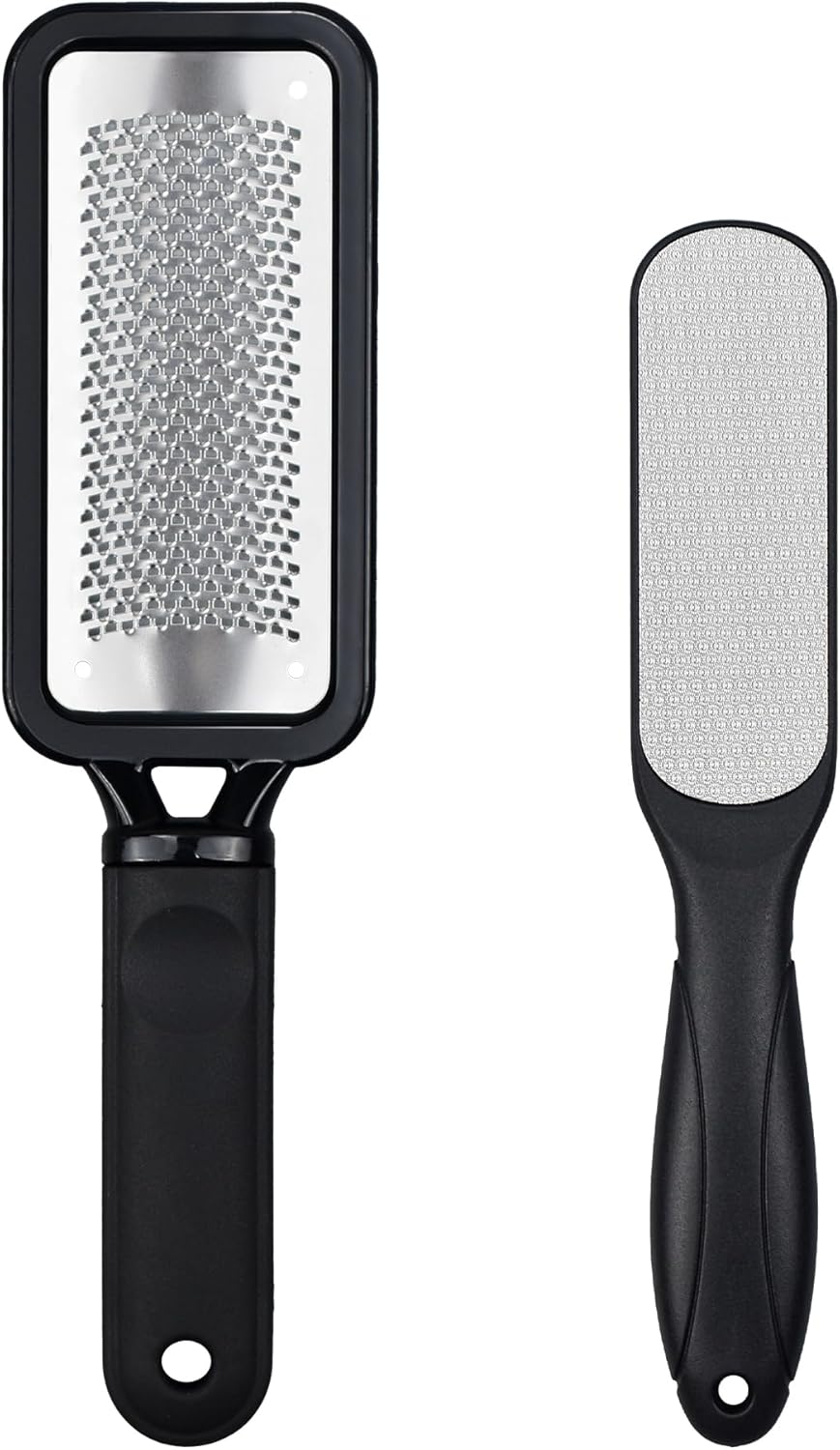 Foot File Foot Scrubber Pedicure, 2 Pcs Stainless Steel Callus Remover for Feet, Professional Foot Grater Rasp Scraper Corns Callous Removers Tool to Hard Skin Corns for Dry and Wet Fee