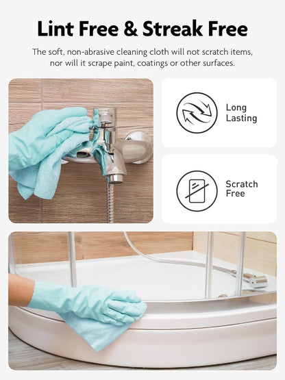 Fantasticlean Microfiber Cleaning Cloth Roll -40 Pack, Tear Away Microfiber Towels, 12" x 12", Reusable, Washable, Scratch Free, Ultra Absorbent Dishcloth for All-Around Cleaning Supplies (White)
