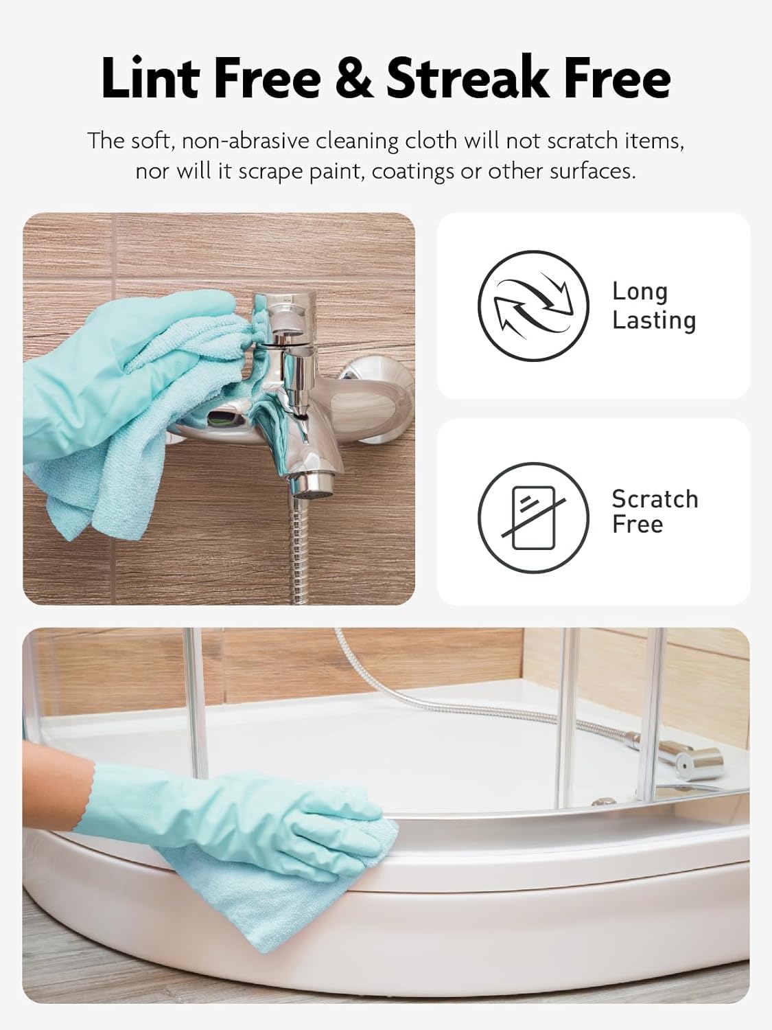 Fantasticlean Microfiber Cleaning Cloth Roll -75 Pack, Tear Away Microfiber Towels, 12" x 12", Reusable, Washable, Scratch Free, Ultra Absorbent Dishcloth for All-Around Cleaning Supplies (White)