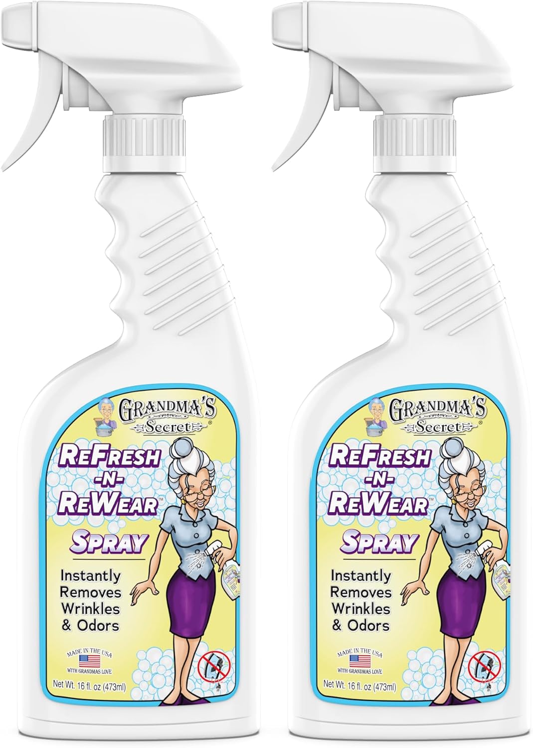 Grandma's Secret Spot Remover Laundry Spray - Chlorine, Bleach and Toxin-Free for Clothes - Fabric Stain Remover Removes Oil, Paint, Blood and Pet Stains - 16 oz & 2 oz Combo, DuoPack
