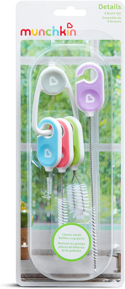 Munchkin® Details™ Bottle and Cup Cleaning Brush 4 Piece Set with Key Ring