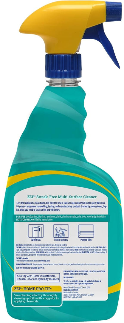 Zep Home Pro Streak-Free Multi-Surface Cleaner - 32 Fl. Oz. - R49406 - Pro Trusted Cleaning Power: Now in Refreshing Scents and Family Friendly Formulas (6)…