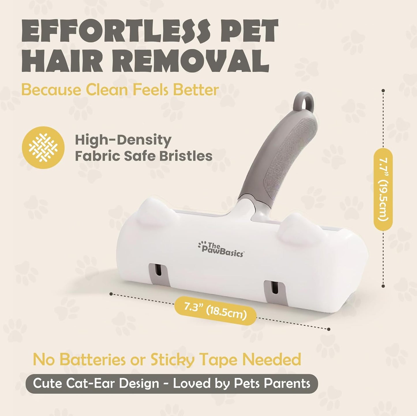 Pet Hair Remover Roller - Reusable Lint Roller for Dog and Cat Hair, Easy to Clean Electrostatic Pet Hair Removal Tool with Ergonomic Grip for Bedding, Couch, Carpet and Car Interiors