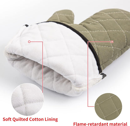 ARCLIBER Oven Mitts 1 Pair of Quilted Terry Cloth Cotton Lining,Extra Long Professional Classic Oven Mitt Heat Resistant Kitchen Oven Gloves,16 Inch