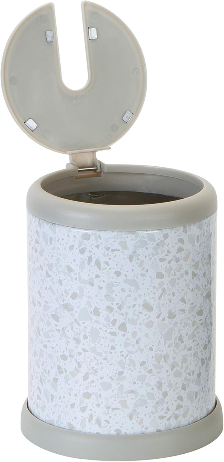 Bath Bliss Toilet Brush and Holder | Self Closing Lid | 360 Degree Brush Head | Bathroom Cleaning | Compact Size | Storage and Organization | Stainless Steel