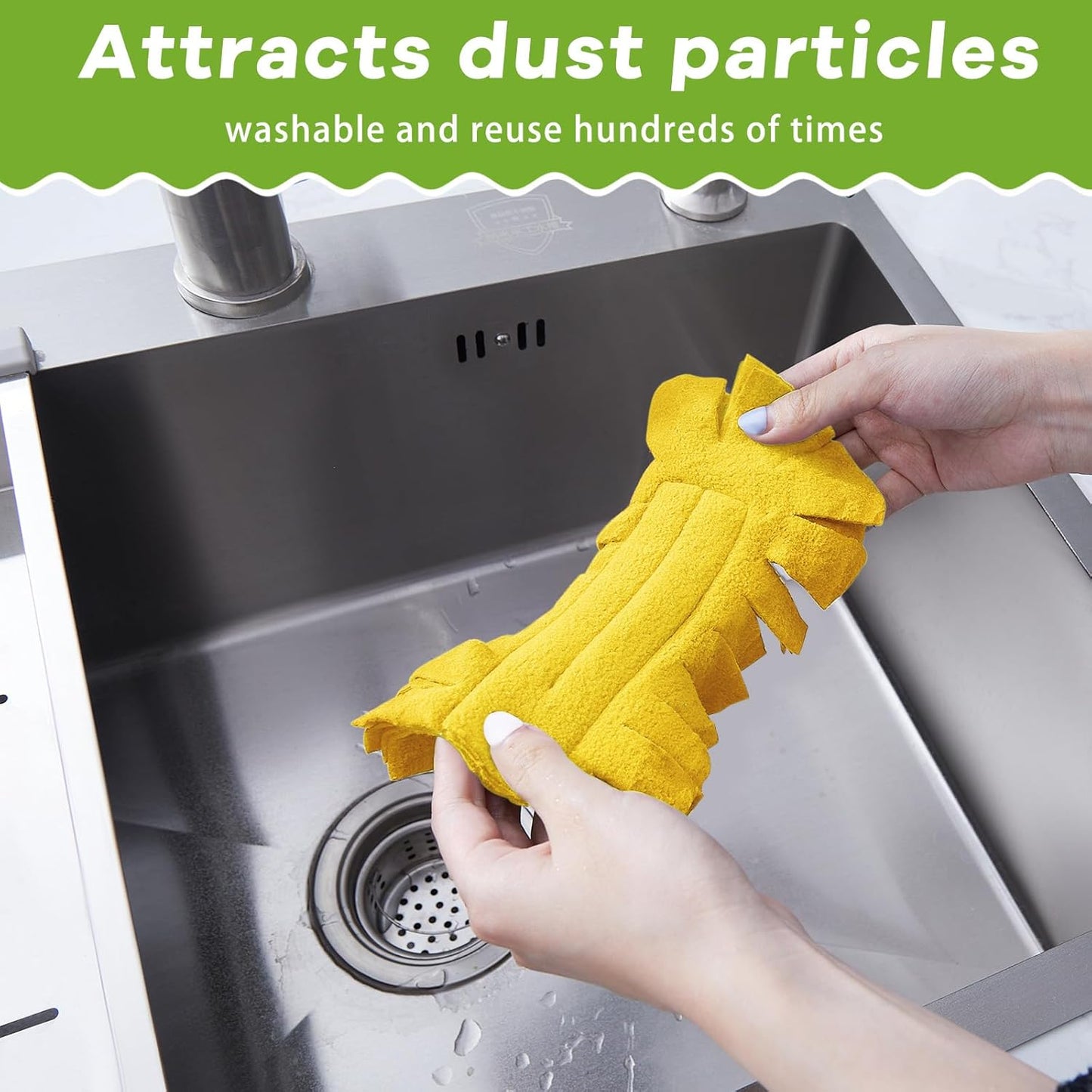 Zubebe 12 Pcs Duster Refill Reusable Fleece Duster Refills Feather Flat Dusters Multi Surface Washable Cleaning Pads Tools for Home, Blinds, Car, Pet, Furniture, Fans (Dark Color)