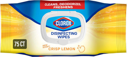 Clorox Disinfecting Wipes Flex Pack, Bleach Free, Fresh Scent, 75 Count (Pack May Vary)