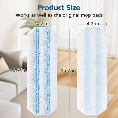 6 Pack H2prO Mop Pads Compatible with O Ceda H2PrO Flat Mop System, 100% Microfiber Mop Head Replacements, Washable and Reusable for H2prO Mop Refills, White