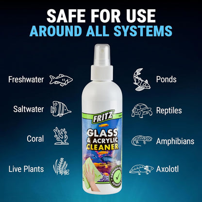 Fritz Aquatics Aquarium Glass & Acrylic Cleaner Spray for a Crystal Clear Tank (8-Ounce)