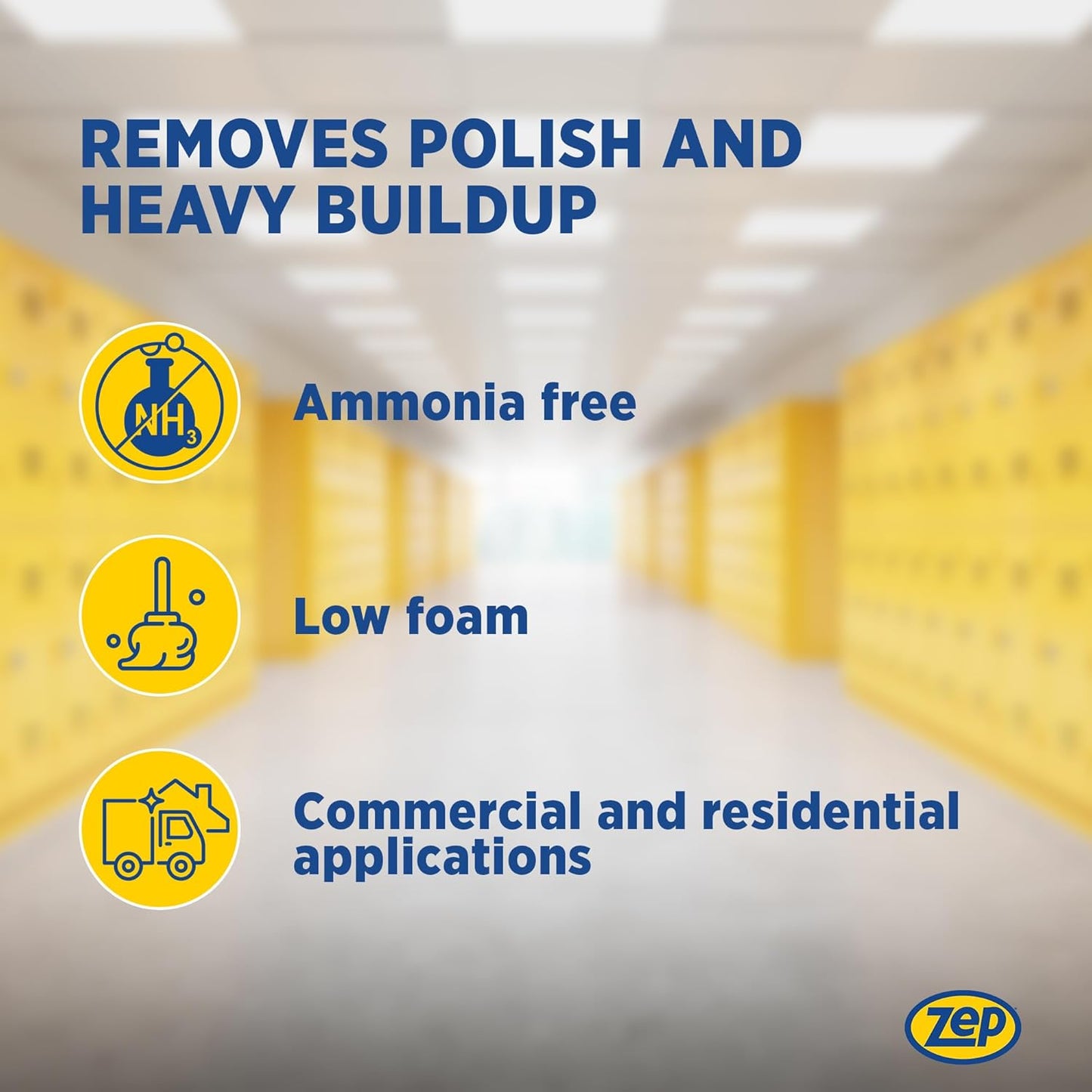 Zep Heavy-Duty Floor Stripper Ammonia Free Concentrate - 1 Gallon (Case of 2) ECZULFFS1282 - Low-Foaming Formula Removes Finish, Polish, and Heavy Buildup on Flooring
