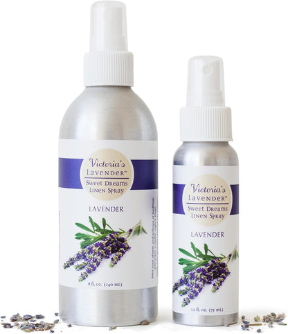Victoria's Lavender Linen Spray - Aromatherapy Pillow Mist & Linen Spray for Bedding, Soothing Lavender Essential Oil Pure Blend for Bed & Pillows, Relaxing, Handmade in Oregon, Made in USA (8 oz)