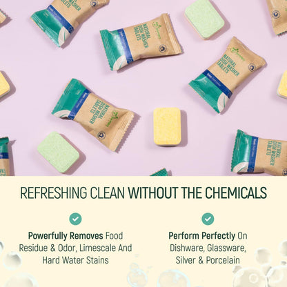 Natural Dishwasher Detergent Tablets - Plant Based Alternative Refill Pack Dishwashing Tabs - Eco-Friendly And Plastic Free Way To Cleaner Dishes - 30/60/90 Refills Dish Washer Soap Pods (60 Pack)