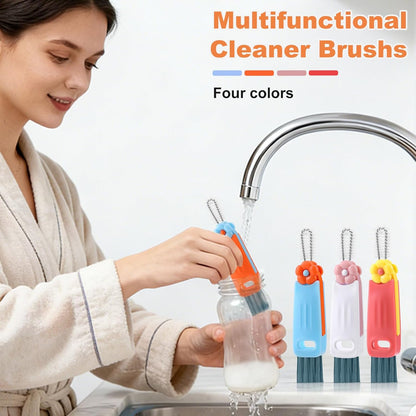 3 in 1 Cup Lid Cleaning Brush, Portable Gap Cleaner Brush - Multifunctional Bottle Cleaning Brush for Bottle Gap/Tight Spaces/Travel Bottle Lid, Home Kitchen Crevice Brush Tools, 3 PCS