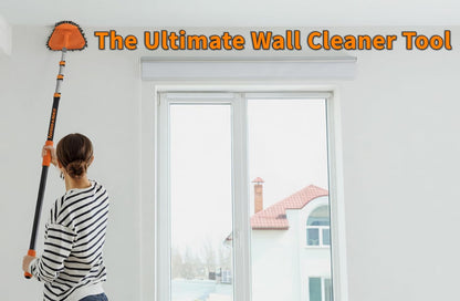 30 Foot High Reach Duster Kit with 5-24 ft Extension Pole // High Ceiling Dusting and Window Cleaning Kit with Telescopic Pole // Baseboard and Wall Washer Mop, Squeegee, Fan Blade & Cobweb Dusters