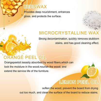 2PCS Natural Beeswax Care Spray & Restorer, The Original Beeswax Spray, Wood Seasoning Beewax For Furniture Floor, for Furniture, Floor, Tables, Cabinets