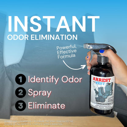 Arrest My Vest Military and Police Grade Odor Eliminating Spray for Body Armor Odor, Tactical Gear. Safe on K9's. Safe on All Ballistic Vests and Fabrics - Midnight Fragrance - 2 16 oz Bottles