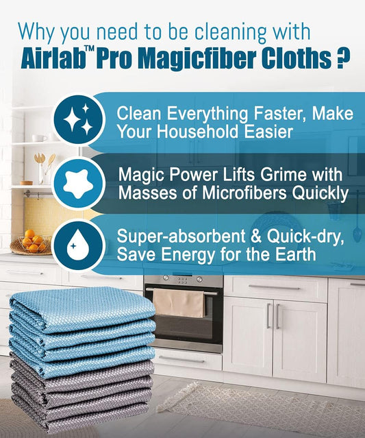 Glass Polishing Cloth Streak Free Miracle Cleaning Cloth Lint Free Microfiber Cleaning Rags for Glasses Kitchen Dish Mirrors Easy Clean, Pack of 6, 12" x 12"