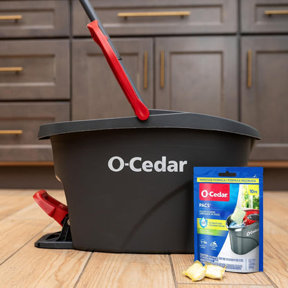 O-Cedar EasyWring Microfiber Spin Mop & Bucket Floor Cleaning System + 2 Extra Mop Head Replacements with Citrus and Lavender Pacs (Variety Pack)