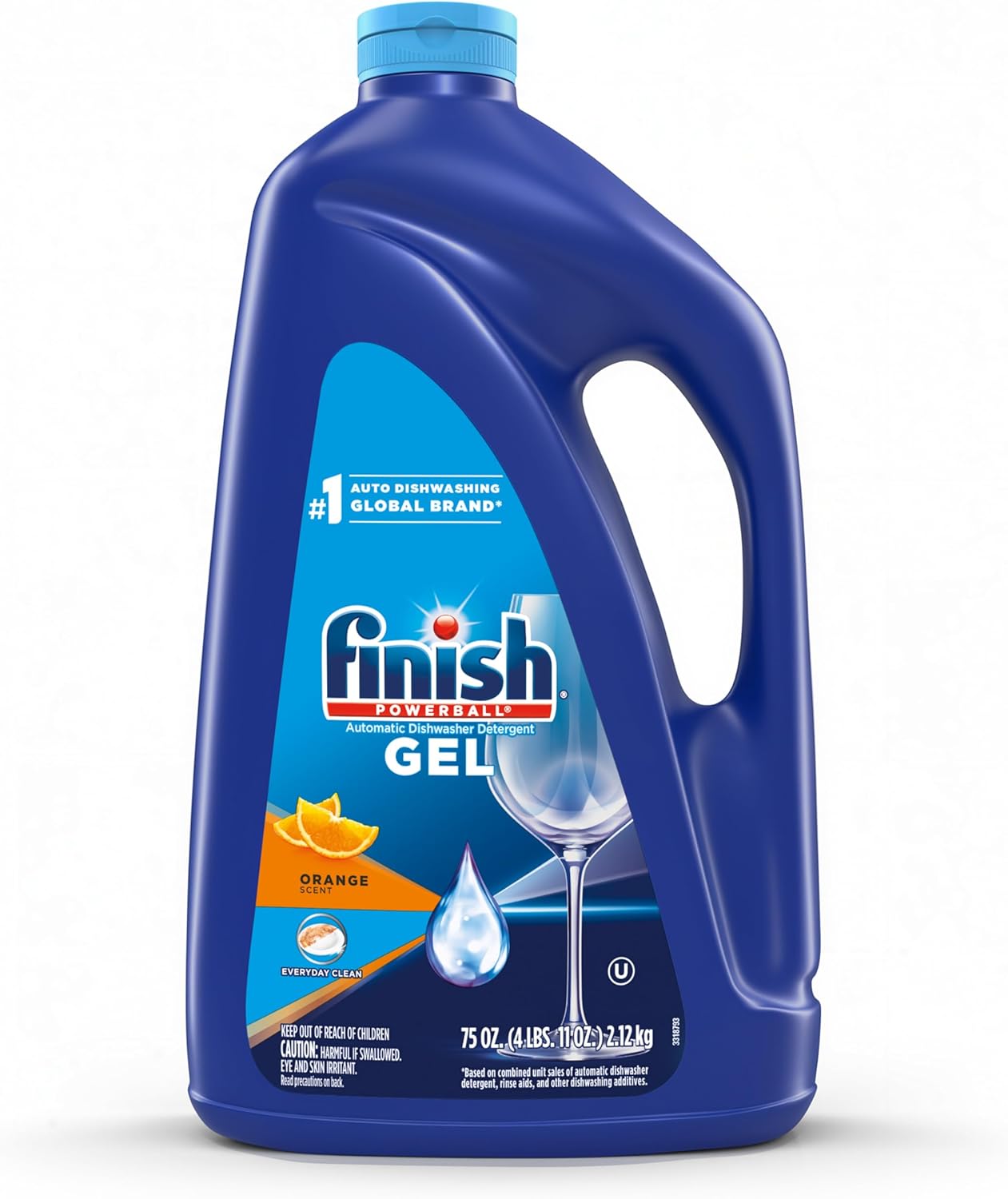 Finish Gel Liquid Dishwasher Detergent, Advanced Deep Cleaning Power Dish Soap, Fights Tough Stains, Dishwasher Soap, Plastic-Free & Septic Safe Dish Detergent, Lemon Scent, 75oz