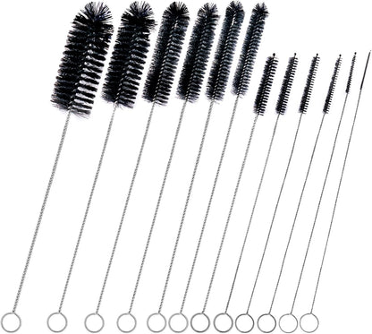 Brush Family Straw Cleaner Brush Set,6 Piece 12" Long Pipe Tube Bottle Brushes for Cleaning Narrow Neck Bottles,Coffee Maker,Glass Cups