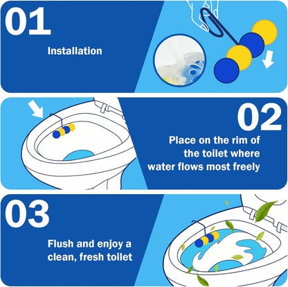 SCENTORINI 4-in-1 Toilet Bowl Cleaner, Rim Hanger Automatic Toilet Bowl Freshener, 4 Lemon & 4 Magnolia Scent, Toilet Bowl Cleaning Balls Long-Lasting up to 30 Days
