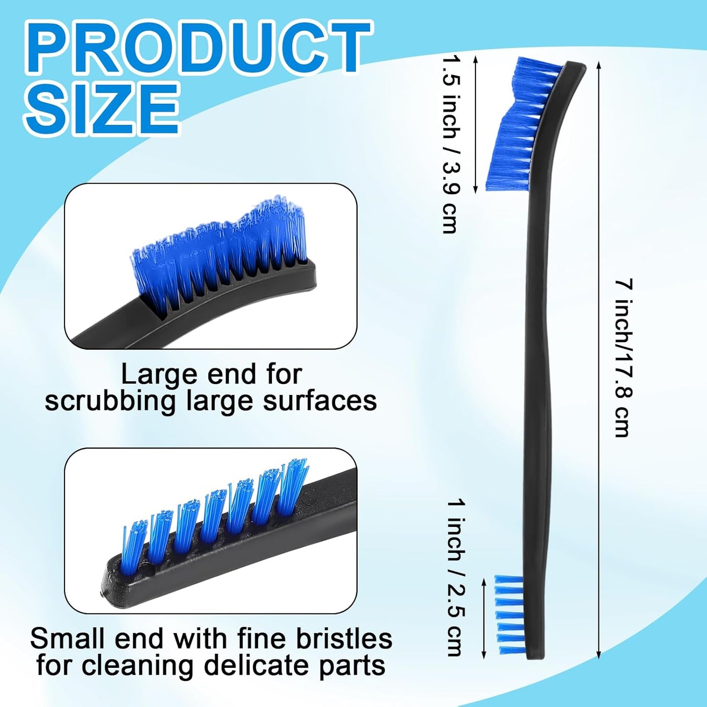 Boao 20 Packs Double-Ended Gun Cleaning Brushes 7 Inch Nylon All Purpose Cleaning Brush with Plastic Handle (White)