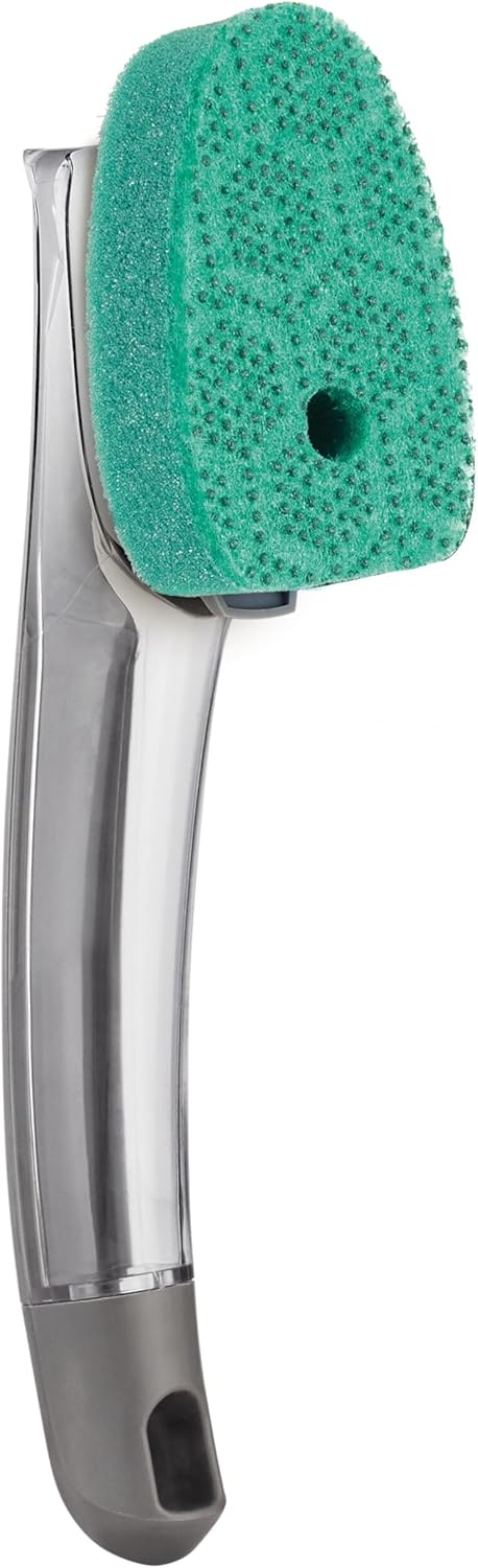 Scotch-Brite Heavy Duty Advanced Soap Control Dishwand Kit, Includes 1 Wand & 5 Refill Pads, Control Soap With A Button, Keep Your Hands Out Of Dirty Water