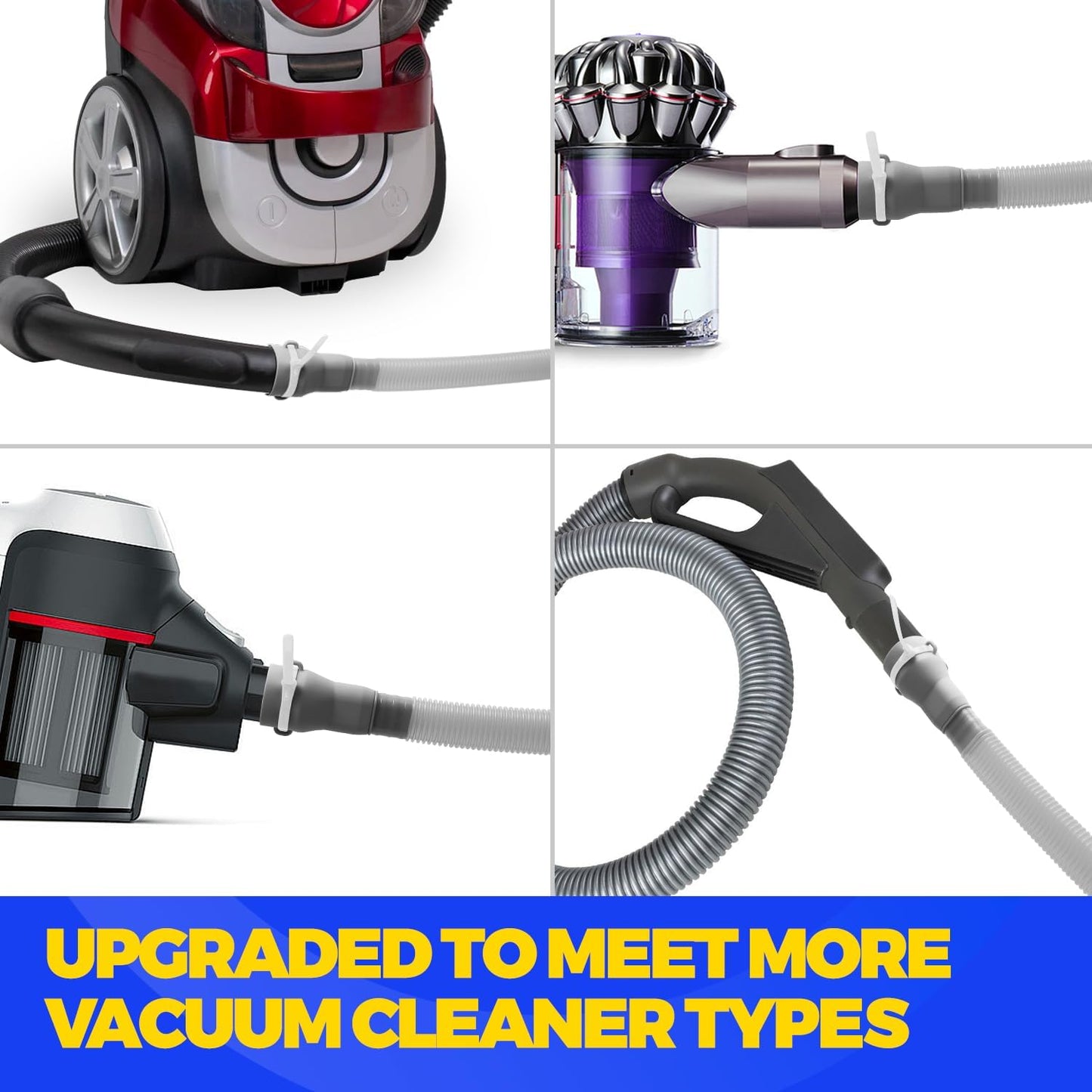 Holikme Dryer Vent Cleaner Kit 2 Pieces - Upgraded Dryer Lint Screens Cleaner Brush Part,Compatible with Most Vacuum Cleaner,Vacuum Hose Attachment & Refrigerator Coil Brush,Quickly Lint Remove,Blue