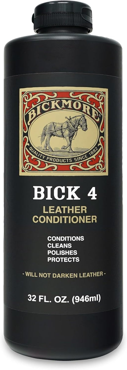 Bickmore Bick 4 Leather Conditioner and Leather Cleaner 16 oz - Will Not Darken Leather - Safe For All Leather Apparel, Furniture, Jackets, Shoes, Auto Interiors, Bags & All Other Leather Accessories
