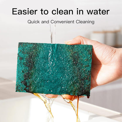 Heavy Duty Scour Pads Sponge Dish Scrubber Non-Scratch Green Reusable Household Scrub Pads for Kitchen and Dish Cleaning Tool (12Pcs)