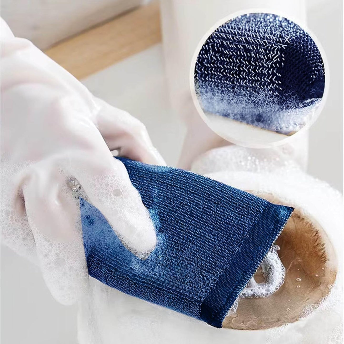 Steel Wool Scrubber Dish Sponges - Kitchen Scrubbing Pads Pot Scrubber for Kitchen Non Scratch, Soft and Fast sponges for Cleaning (6 Pack)