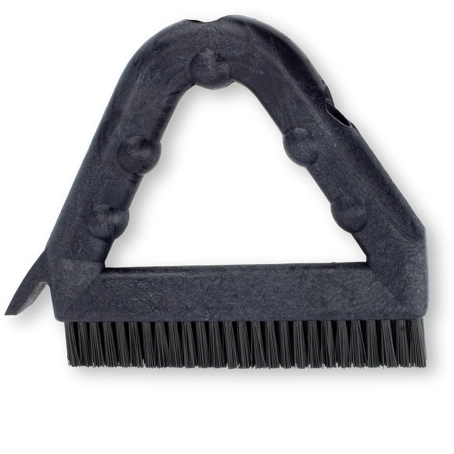 SPARTA Plastic Commercial Grout Brush, Triangle-Shaped Scrub Brush with Scraper and Two Threaded Holes for Attaching Handle (Sold Separately), 9 x 7 x 7 Inches, Gray