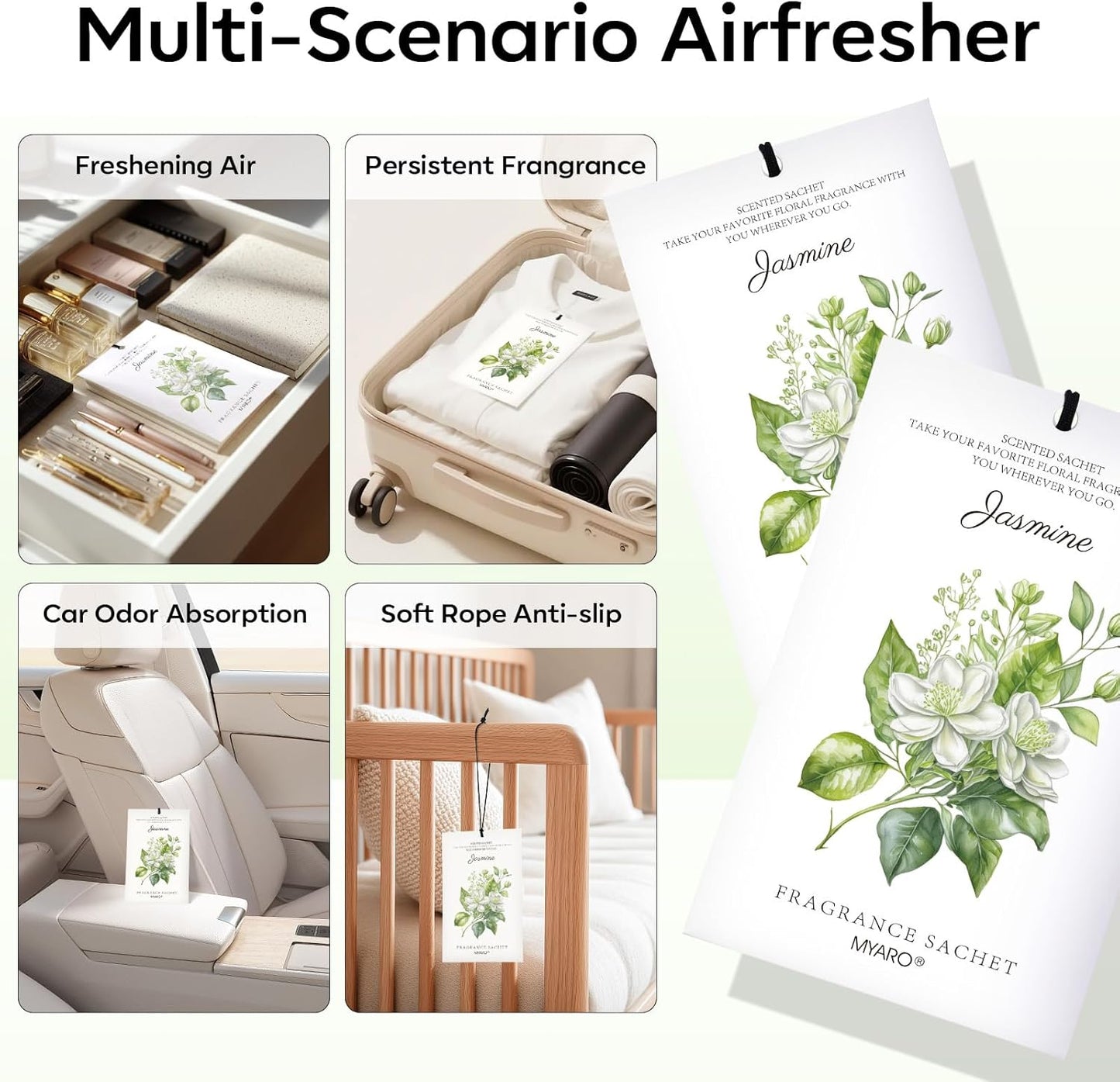 MYARO 12 Pack Fresh Linen Scented Sachets for Drawer, Closet & Car Air Freshener Bags | Odor Eliminator & Fabric Refresher | Crisp, Clean Home Fragrance Gift Set