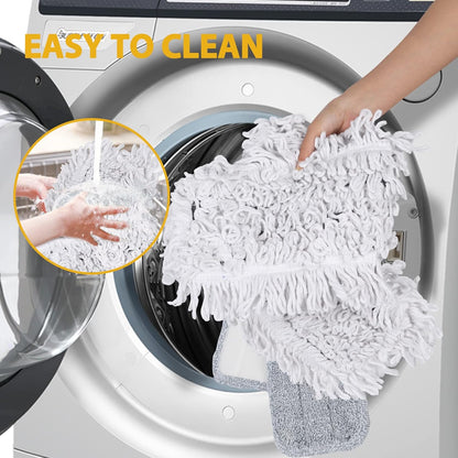 42" Commercial Dust Mop for Floor Cleaning, MASTERTOP Large Flat Mop with Long Handle, Sweeping Broom with 2 Different Mops Pads, Industrial Mop for Hardwood, Tile, Gym, Office, Mall, Warehouse