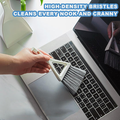 Dust Pan Broom Brush Dustpan -Mini Broom and Dustpan Combo Set, Handheld Sweeper Cleaning for Tables, Keyboards, Guinea Pig Cage, and Cat Litter, etc. (White)