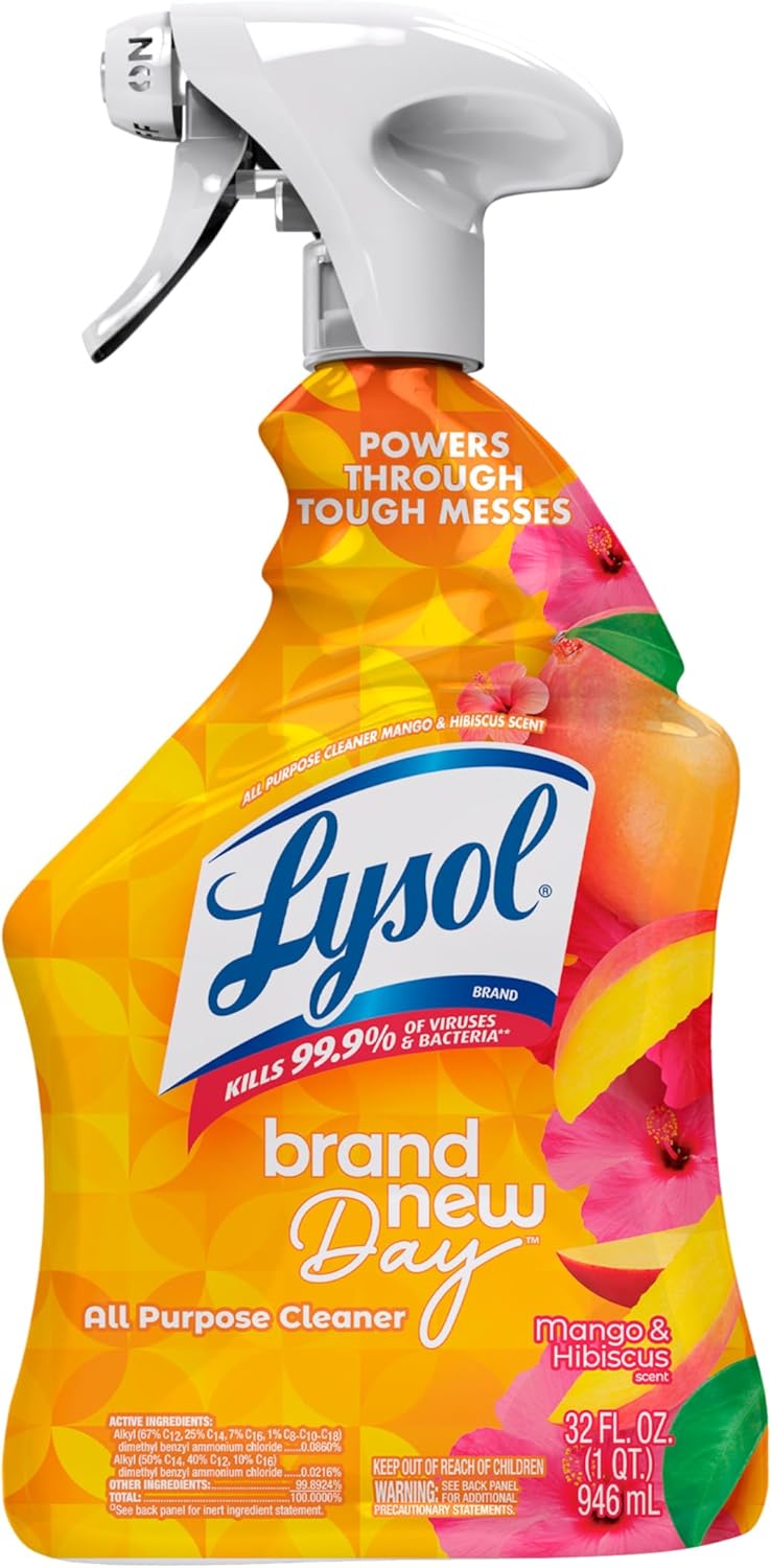 Lysol All Purpose Cleaner Spray, Multi-Purpose Disinfecting Spray, Kitchen & Bathroom Cleaner, Lemon Breeze Scent, 32 Fl Oz