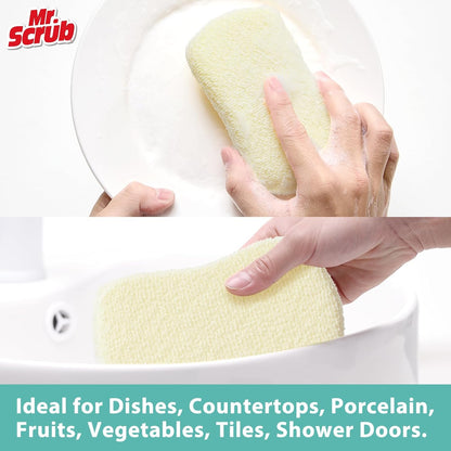Mr. Scrub Kitchen Sponges, Dish Scrub Sponge 12 Pack Odor-Resistant, Quick-Drying, Non-Scratch for Washing Dishes, Pans, Pots & Nonstick Cookware
