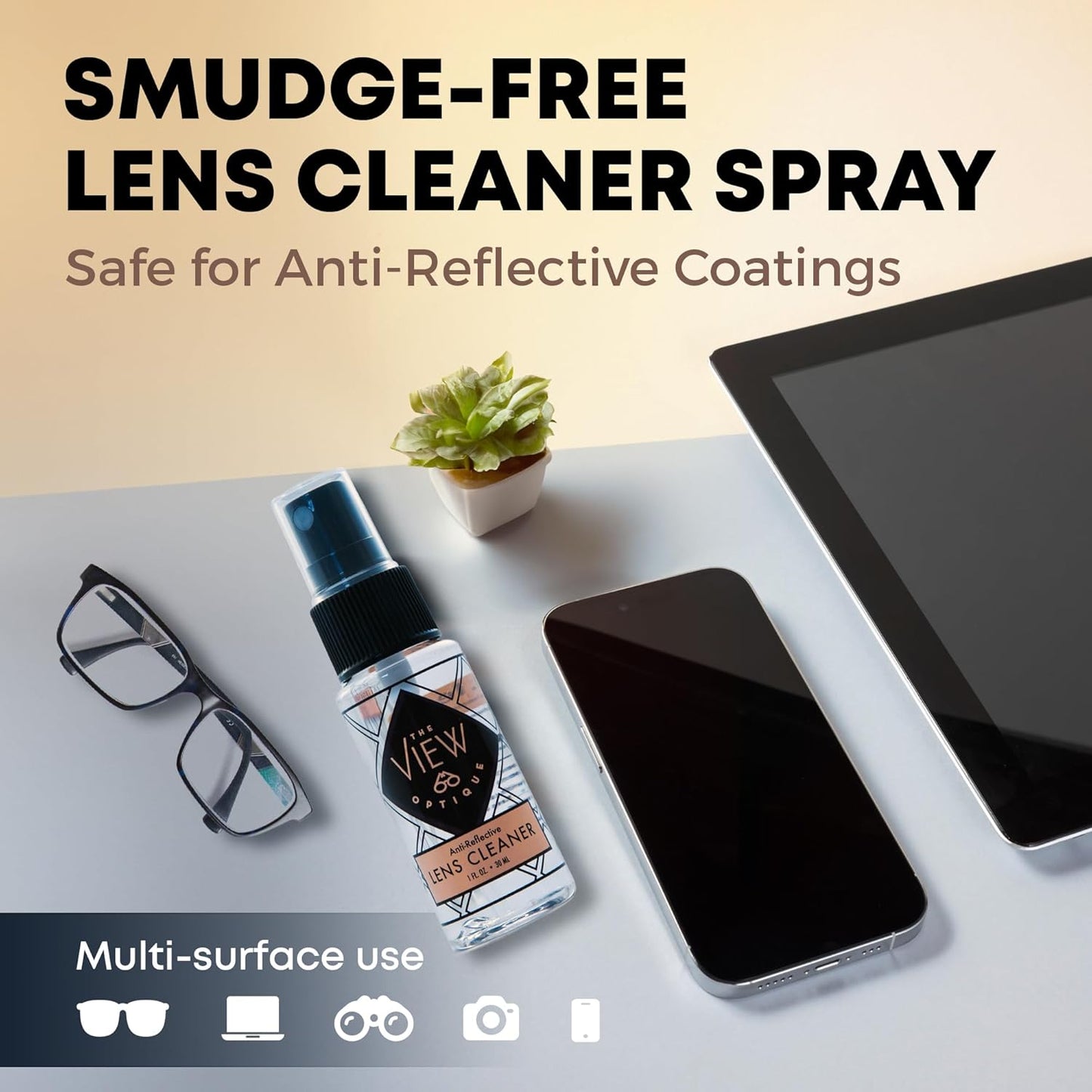 Anti-Reflective Lens Cleaner & Repair Kit – 0.4oz Glasses Cleaner Spray, Microfiber Cloth & Keychain Screwdriver in a Vinyl Snap Case for Eyeglasses, Sunglasses & Screens(3 Piece Set)