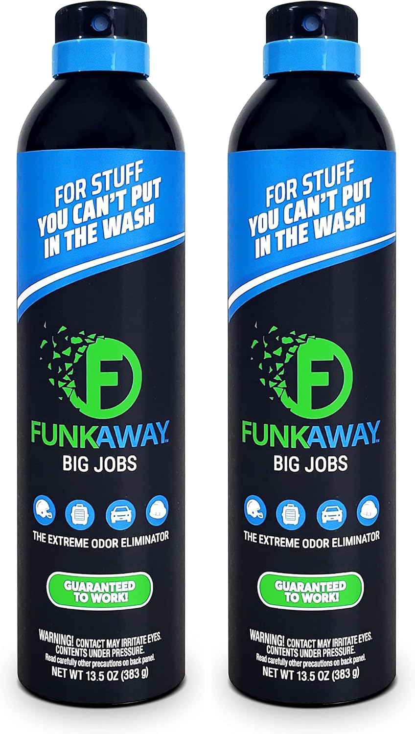FunkAway Odor Eliminator Spray for Shoes, Clothes and Gear, 3.4 oz., Non-Aerosol; Mini Size for Travel, Ideal for Gym Bag, Purse, Locker or Suitcase