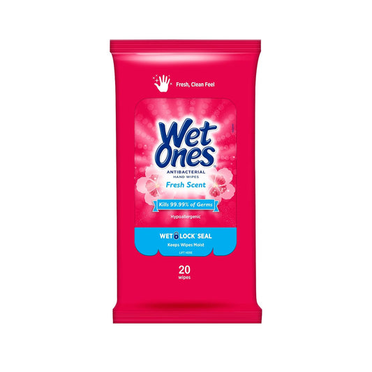 Wet Ones Antibacterial Hand Wipes, 20 Count