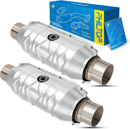 PHILTOP Left and Right Catalytic Converter Replacement For 2005-2010 300 2.7/3.5L V6 RWD, 2006-2010 Charger 2.7/3.5L V6 RWD, 2005-2008 Magnum 2.7/3.5L V6 RWD Replace 55434, 55433 (EPA Compliant) - Colors A