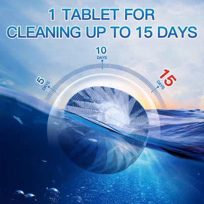 Vacplus Automatic Toilet Bowl Cleaner Tablets, Drop-In Tank Cleaner for Bathroom, Prevent Stains & Deodorize, Long-Lasting Cleaning Tabs, Easy-Use Freshener for Bowl & Tank, 12 Pack
