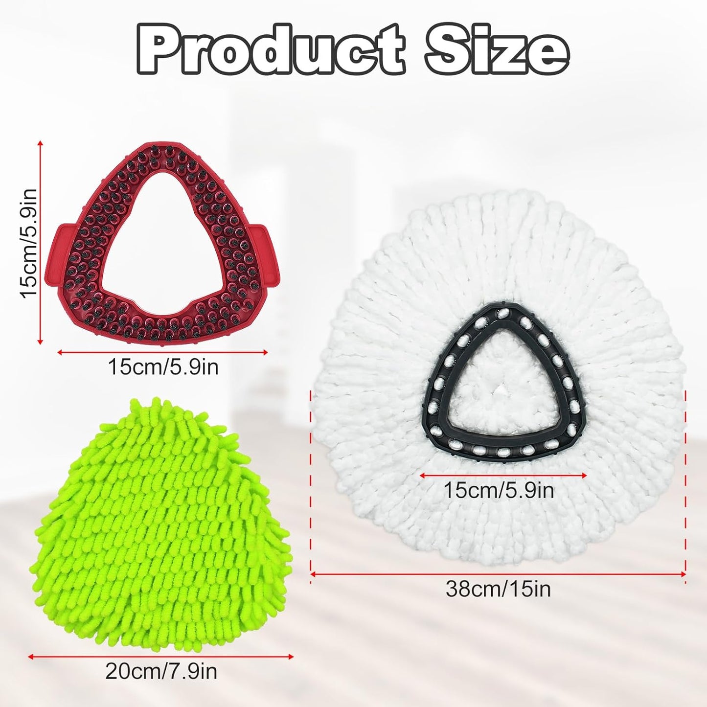 Mop Heads Replacement for Ocedar, Mop Replace Head for Ocedar EasyWring 1 Tank, Microfiber Spin Mop Refills, Include 5 Spin Mop Replacement Head Deep Cleaning Machine Washable with 2 Scrubber Mop Head