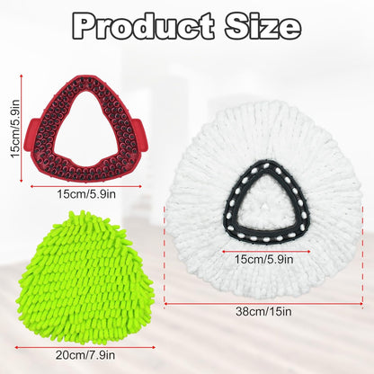 Mop Heads Replacement for Ocedar, Mop Replace Head for Ocedar EasyWring 1 Tank, Microfiber Spin Mop Refills, Include 5 Spin Mop Replacement Head Deep Cleaning Machine Washable with 2 Scrubber Mop Head
