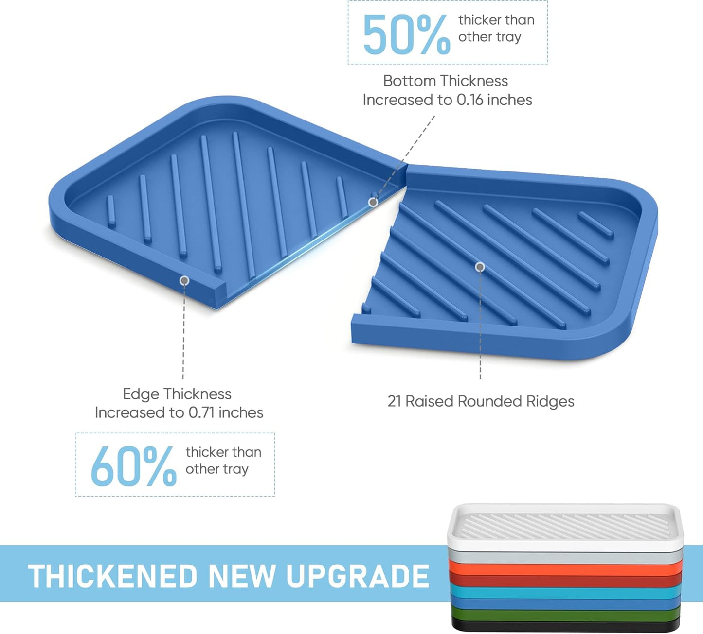 EG-SIPRO Silicone Sponge Holder, Kitchen Sink Organizer Tray, Sponge Caddy for Bathroom Counter, Dish Soap Holder, Scouring Pad