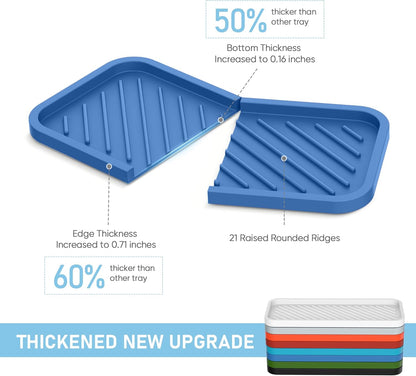 EG-SIPRO Silicone Sponge Holder, Kitchen Sink Organizer Tray, Sponge Caddy for Bathroom Counter, Dish Soap Holder, Scouring Pad