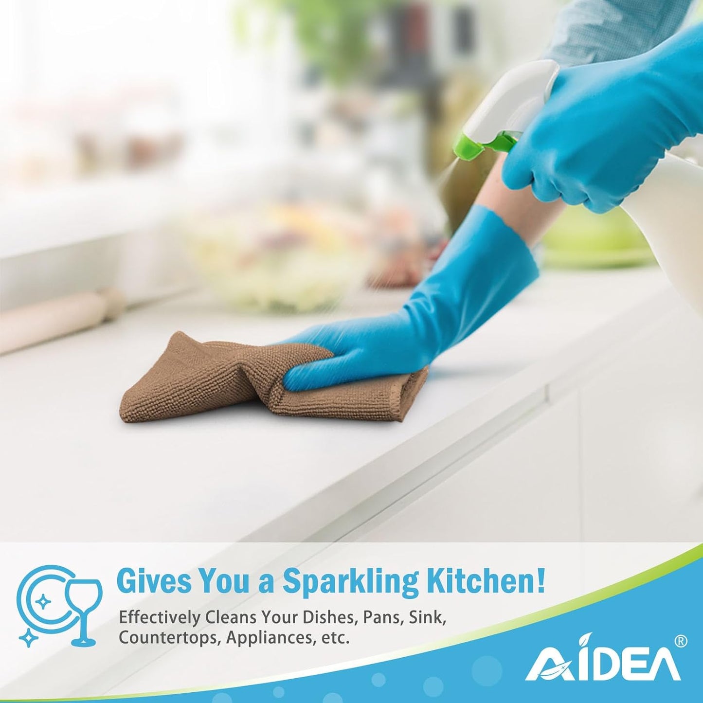 AIDEA Microfiber Cleaning Cloth-50PK, Soft Microfiber Towels for Cars, Absorbent Cleaning Rags, Lint-Free Streak-Free Wash Cloths for House, Kitchen, Window(12in.x12in)
