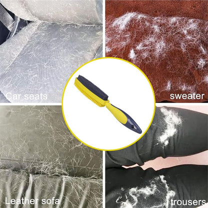 Rubber Pet Hair Removal Brush, Dogs Cats Hair Lint Remover Tool Massage Bath Comb Brush for Cleaning and Grooming (Black)
