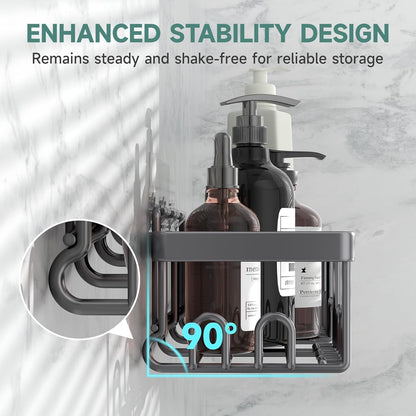 Veken Shower Caddy 6-Pack, Advanced Rustproof Design, No Drilling Adhesive Shelves, Rack with Soap Holder, Large Capacity Bathroom Organizers and Storage, Wall-Mounted, Gifts for Women Mom